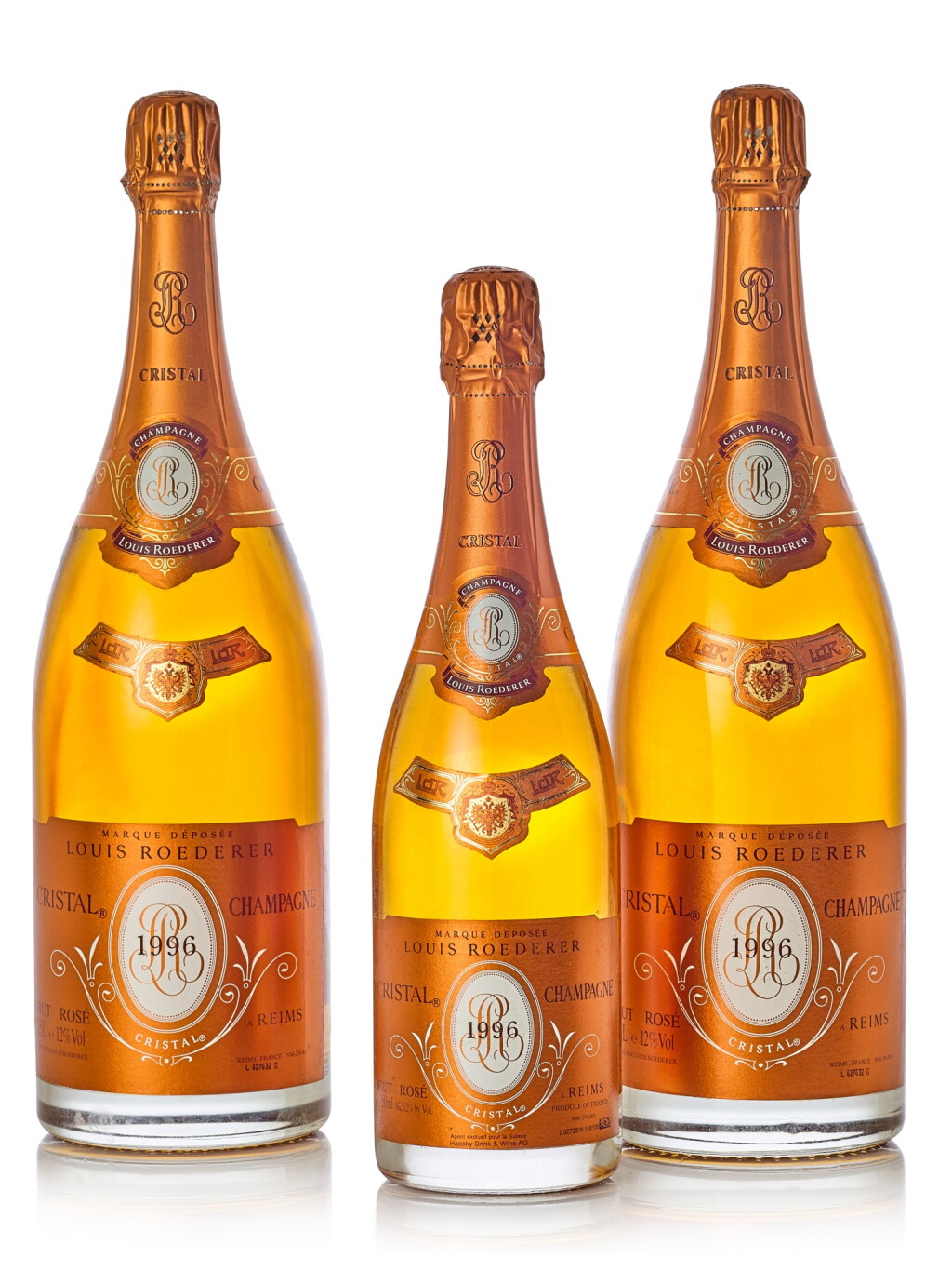 View full screen - View 1 of Lot 8188. Louis Roederer, Cristal Brut Rosé 1996 (3 BT) .