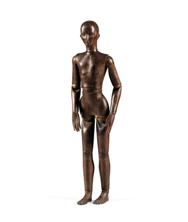 View full screen - View 1 of Lot 24. An articulated wood mannequin, late 19th century.