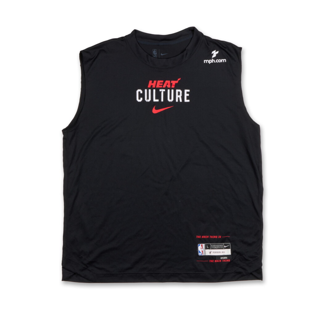 View full screen - View 1 of Lot 167. Duncan Robinson Miami Heat 2024-2025 Game Worn City Edition Warmup Top .