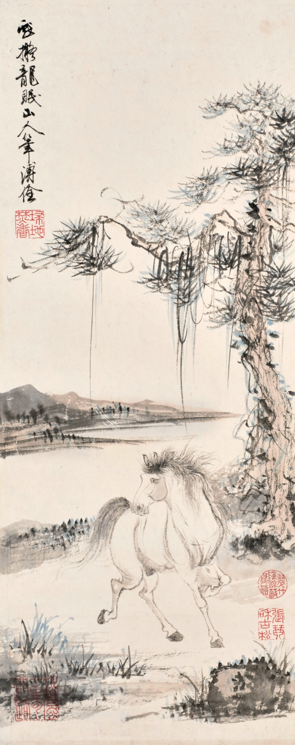 View full screen - View 1 of Lot 3106. 溥佺 松蔭神駿| Pu Quan, Horse under Pine Tree.