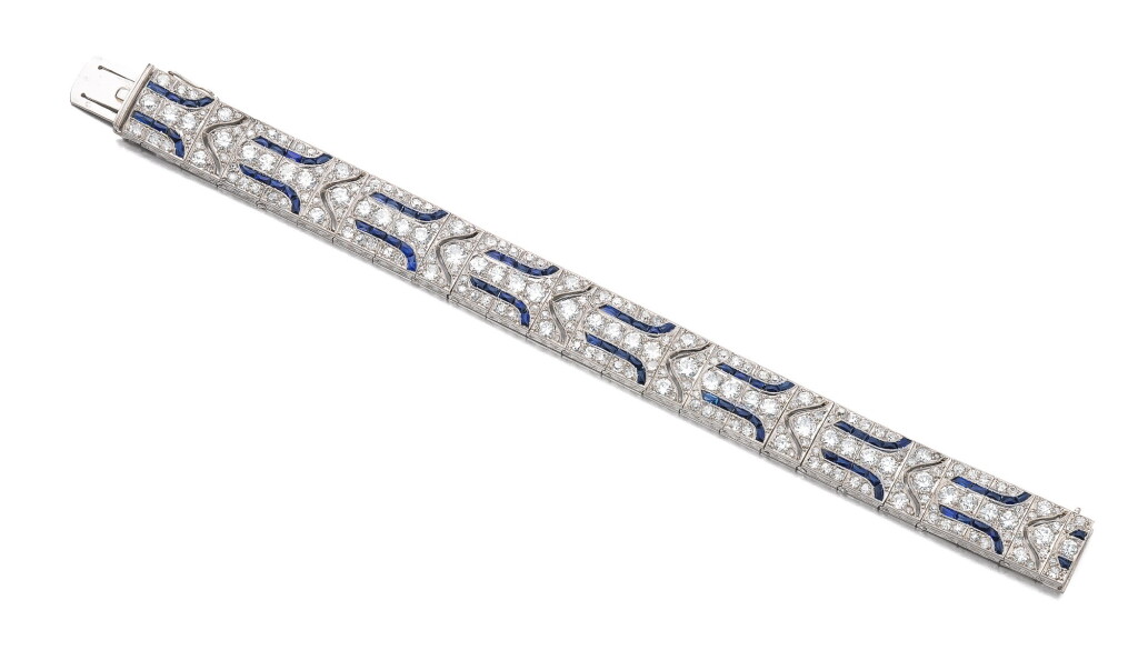 View full screen - View 1 of Lot 551. DIAMOND BRACELET, 1920S.