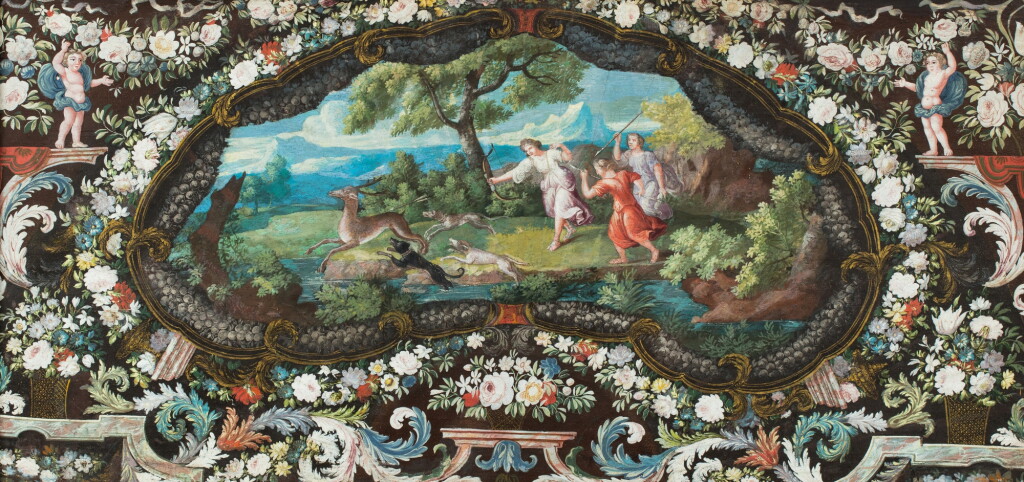 View full screen - View 1 of Lot 129. Fan design: Diana hunting | Diane chassant, étude pour un éventail.