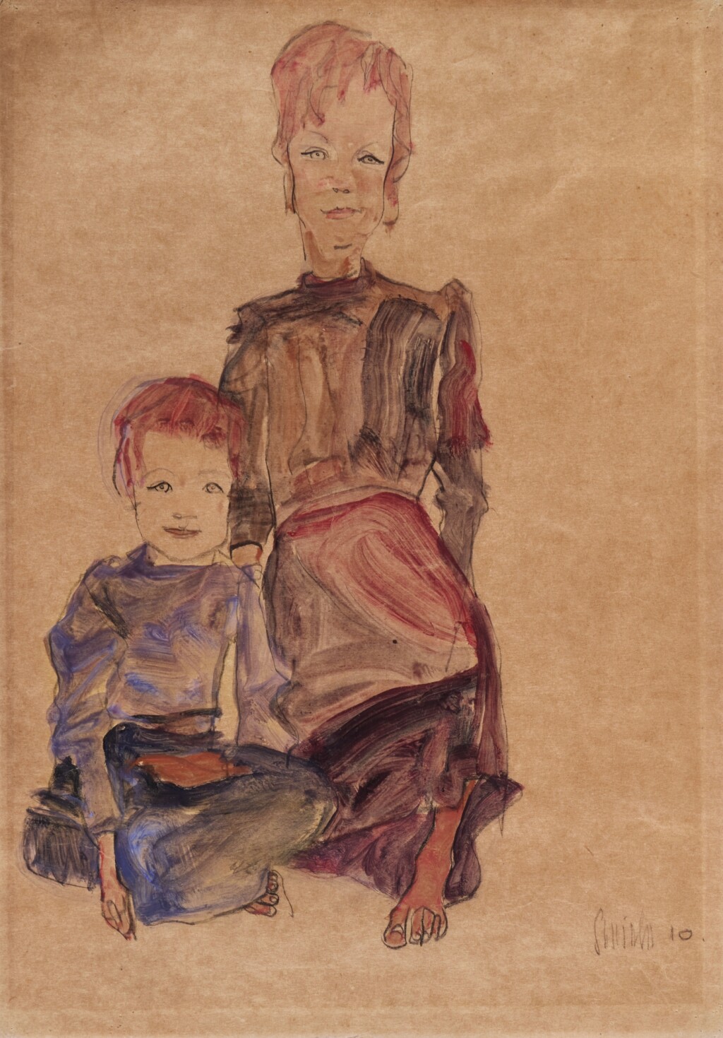 Egon Schiele — Zwei Proletarierkinder (Two Proletarian Children)