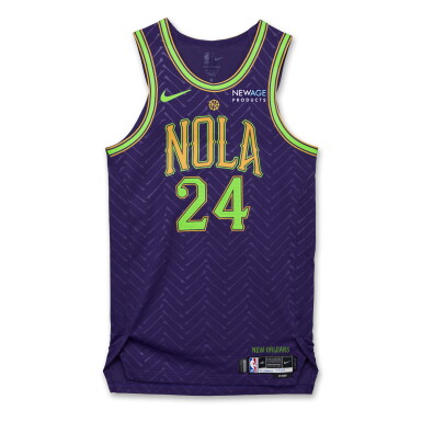 View full screen - View 1 of Lot 199. Jordan Hawkins New Orleans Pelicans 2024-2025 Game Worn City Edition Jersey.