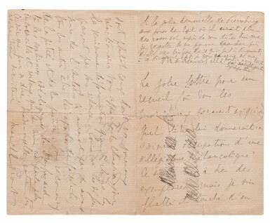 View full screen - View 1 of Lot 147. Lettre à Kiki Bartholoni. 1898. 4 p. Ragots mondains et préoccupations dreyfusardes..