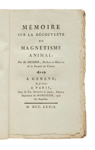 View full screen - View 1 of Lot 1003. Mesmer, Franz Anton | Synthesizing the controversial ideas of "animal magnetism".