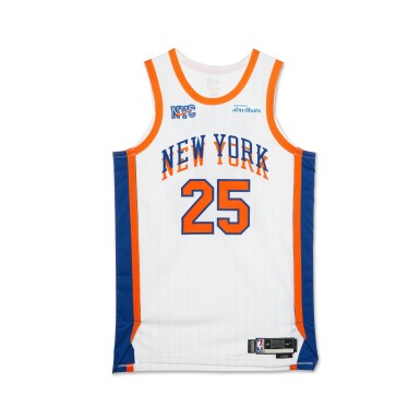 View full screen - View 1 of Lot 49. Mikal Bridges New York Knicks 2024-2025 Game Worn City Edition Jersey .