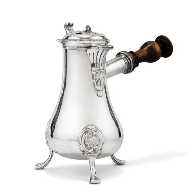 View full screen - View 1 of Lot 25. A large silver chocolate-pot, Charles Spire, Paris, 1745-1746 | Grande chocolatière en argent par Charles Spire, Paris, 1745-1746.
