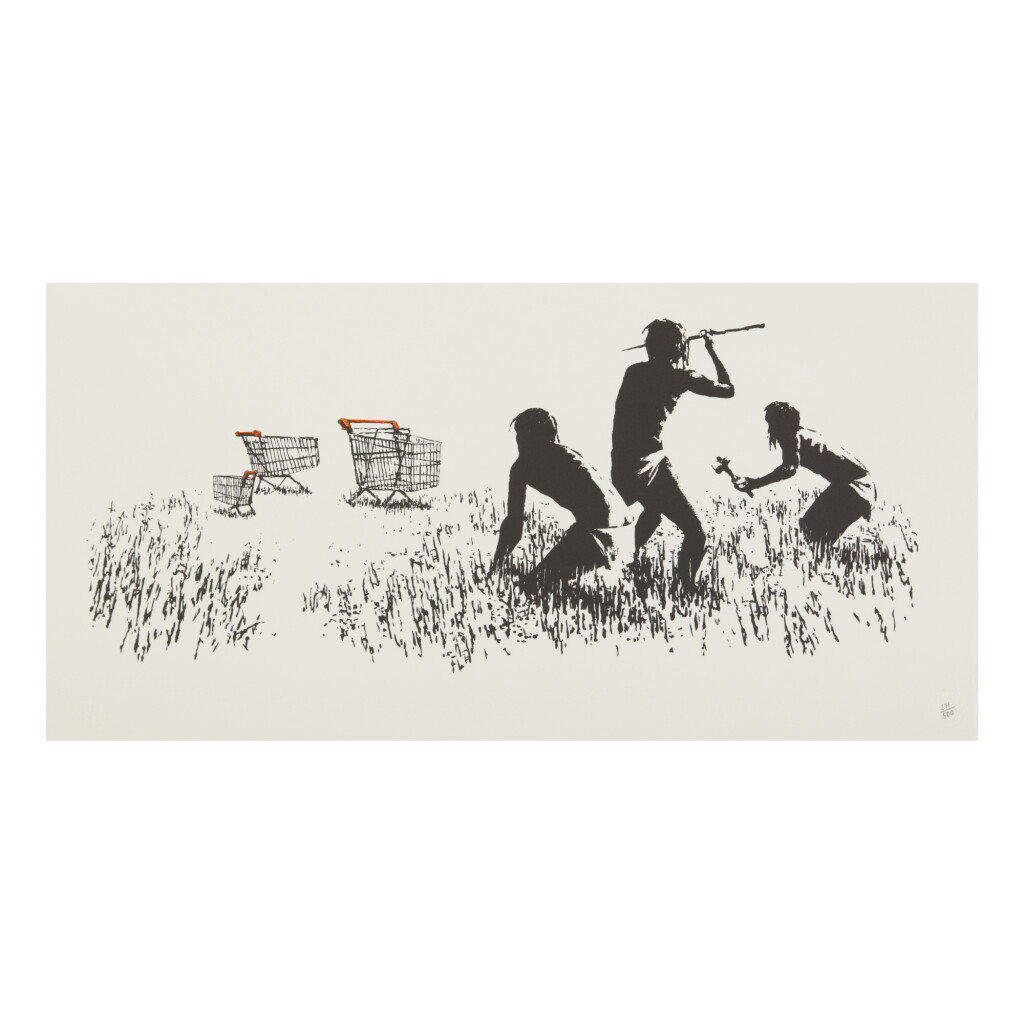 View full screen - View 1 of Lot 182. BANKSY | TROLLEYS (BLACK AND WHITE).