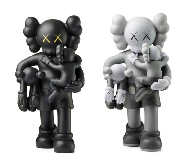 View full screen - View 1 of Lot 551. KAWS | CLEAN SLATE, GREY & BLACK (2) .