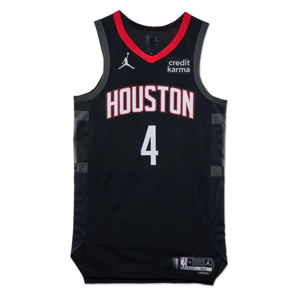 View full screen - View 1 of Lot 239. Jalen Green Houston Rockets 2023-2024 Game Worn Statement Edition Jersey | Double-Double | 37 Points.