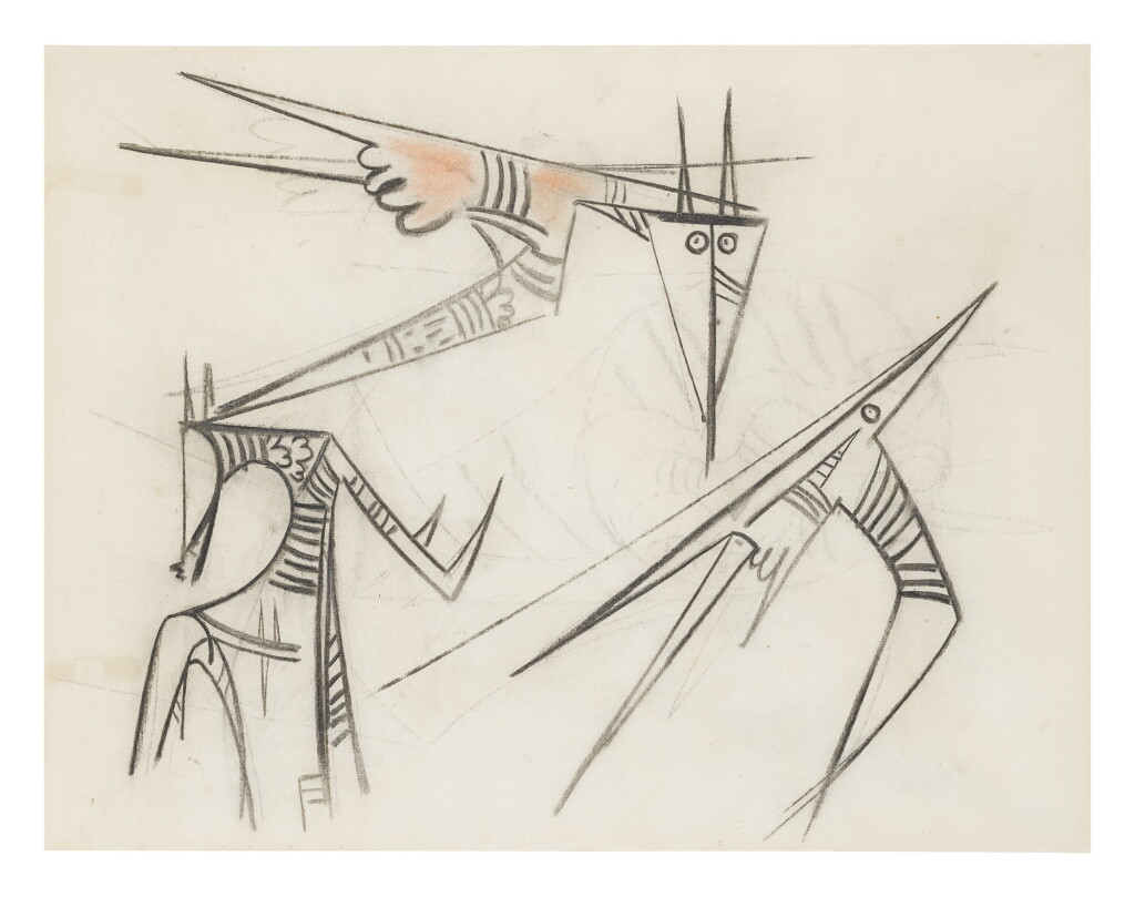 View full screen - View 1 of Lot 64. WIFREDO LAM | SANS TITRE (OISEAUX ET FEMME CHEVAL).