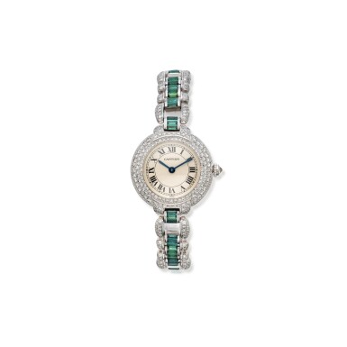 View full screen - View 1 of Lot 85. Diamond and Tourmaline Wristwatch.
