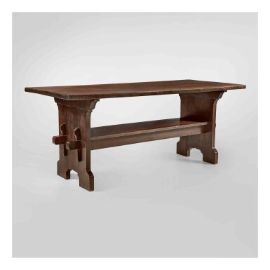 View full screen - View 1 of Lot 322. Bungalow Trestle Table, Model No. 445.