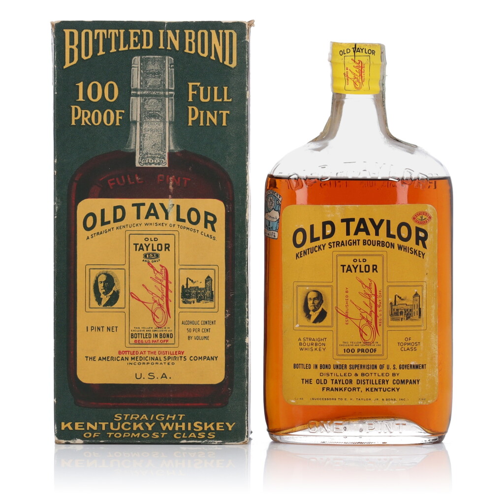 View full screen - View 1 of Lot 809. Old Taylor Bottled in Bond 100 Proof 1942 (1 Bottle Pint).