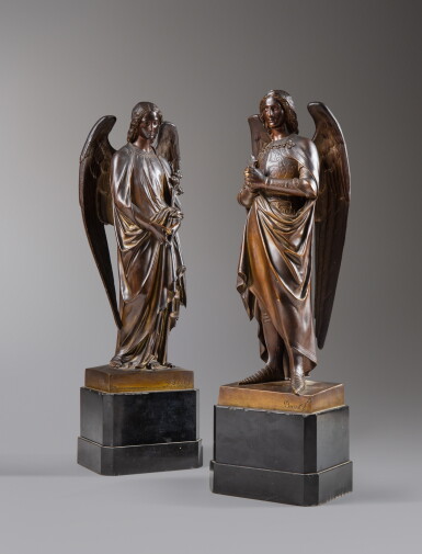 View full screen - View 1 of Lot 112. The Archangels Gabriel and Michael | Les Archanges Gabriel et Michel.