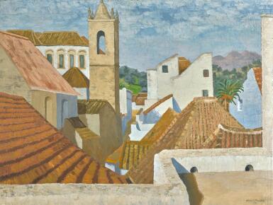 View full screen - View 1 of Lot 104. SIR CEDRIC MORRIS | ROOFTOPS, TAVIRA, PORTUGAL.