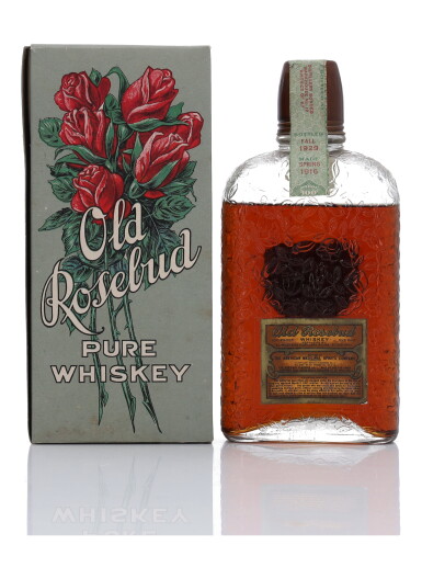 View full screen - View 1 of Lot 448. Old Rosebud Pure Whiskey 100 Proof 1916 (1 Bottle 1 Pint).