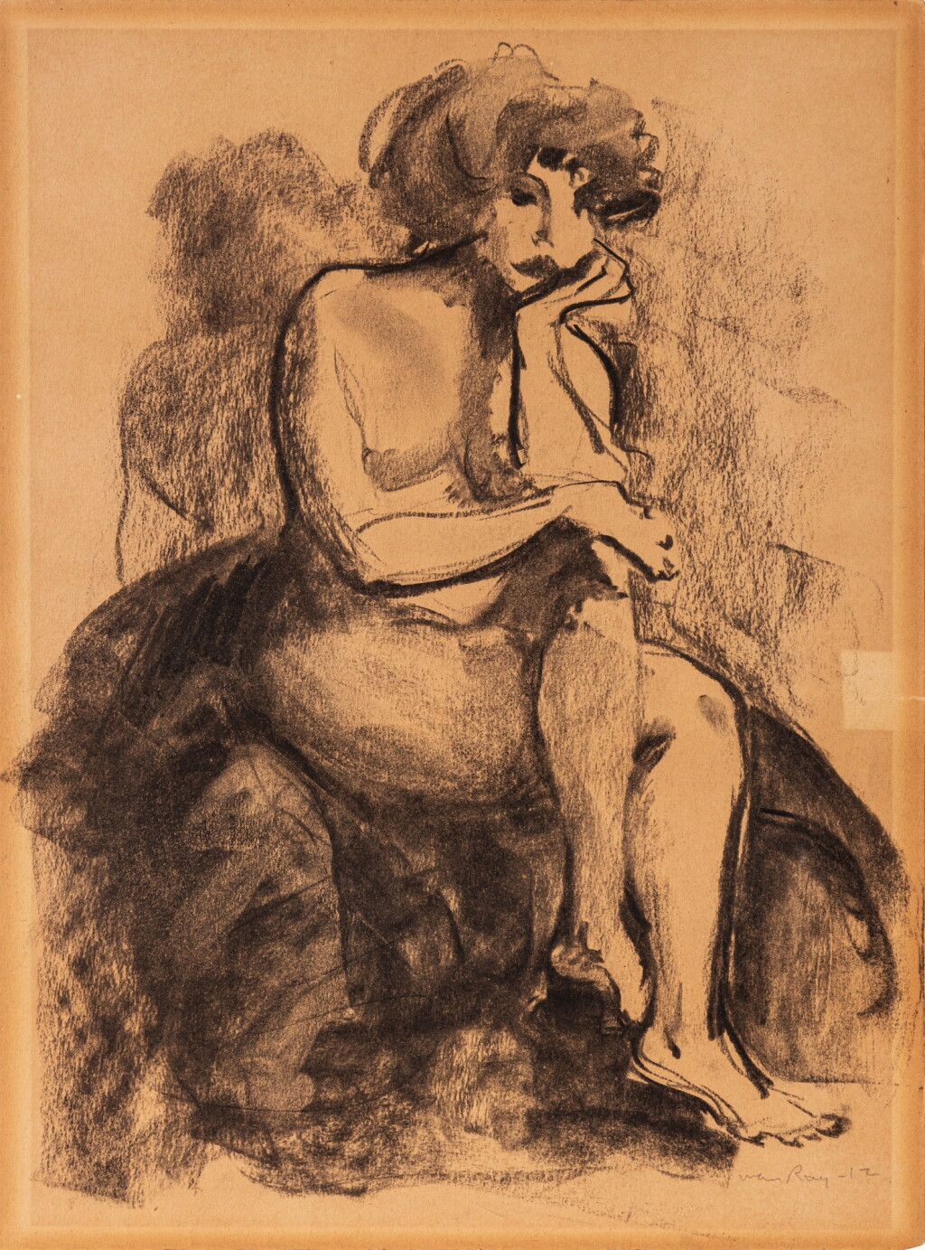 Voir en plein écran - Voir 1 du lot 346. Femme assise.