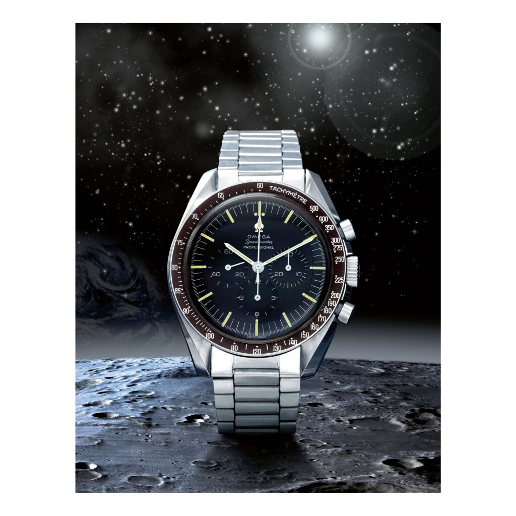 View full screen - View 1 of Lot 47. OMEGA | SPEEDMASTER REF 105.012-65 'BUZZ ALDRIN', A STAINLESS STEEL CHRONOGRAPH WRISTWATCH WITH BRACELET, MADE IN 1967.