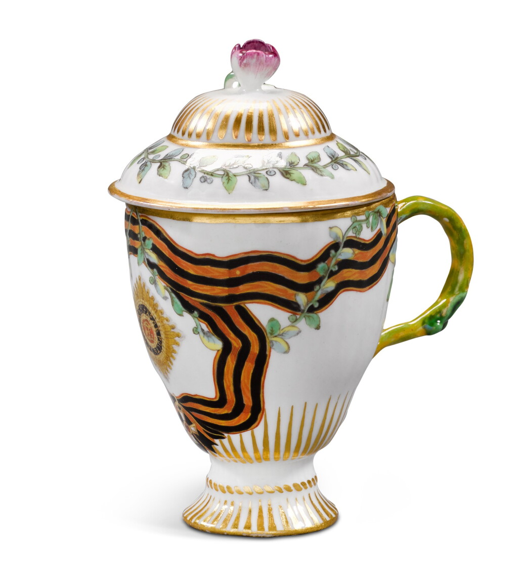 View full screen - View 1 of Lot 115. A covered ice cup from the Service for the Order of Saint George, Gardner Porcelain Factory, Verbilki, circa 1777-1778.