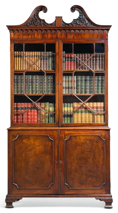 View full screen - View 1 of Lot 53. A GEORGE III MAHOGANY BOOKCASE, THIRD QUARTER 18TH CENTURY.