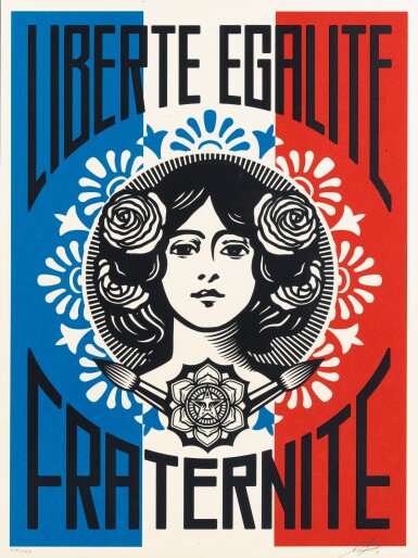 View full screen - View 1 of Lot 218. SHEPARD FAIREY | LIBERTÉ, EGALITÉ, FRATERNITÉ.