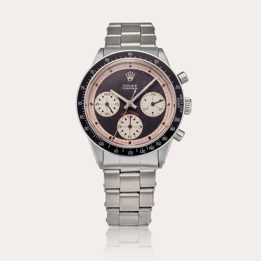 View full screen - View 1 of Lot 169. Reference 6241 'Paul Newman' Daytona | A stainless steel chronograph wristwatch with bracelet, Circa 1968.