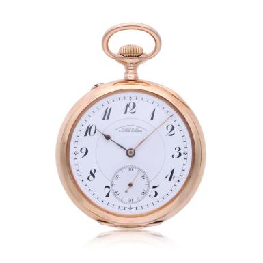 View full screen - View 1 of Lot 172. A pink gold open faced watch, Circa 1915.