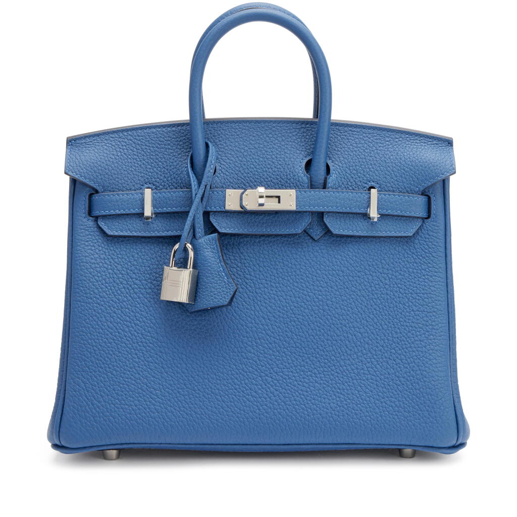 View full screen - View 1 of Lot 23. Bleu Tie Togo Birkin 25 Palladium Hardware, 2025.