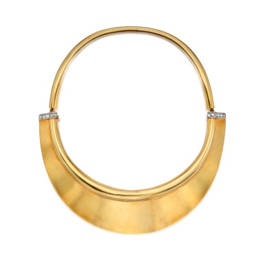 View full screen - View 1 of Lot 52. Gold and Diamond Necklace, France.