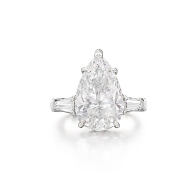 View full screen - View 1 of Lot 1882. Diamond Ring | 6.19克拉 梨形 D色 鑽石 戒指.