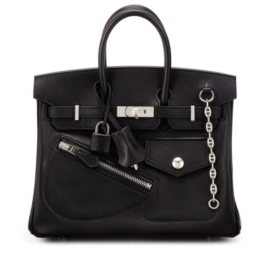 View full screen - View 1 of Lot 542. Limited Edition Black Volupto Rock Birkin 25 Palladium Hardware, 2025.