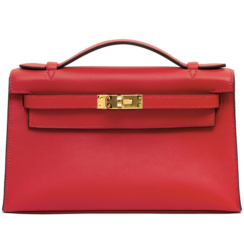 View full screen - View 1 of Lot 92. Rouge Radieux Swift Kelly Pochette Gold Hardware, 2025.