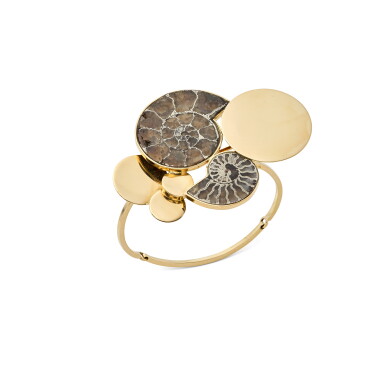 View full screen - View 1 of Lot 148. Gold and Ammonite Bracelet.