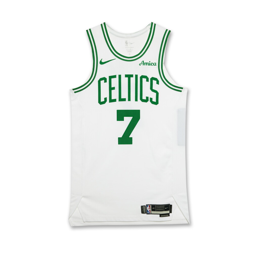 View full screen - View 1 of Lot 20. Jaylen Brown Boston Celtics 2025 NBA Playoffs Eastern Conference Round 1 Game Worn Association Edition Jersey | Game 1 .