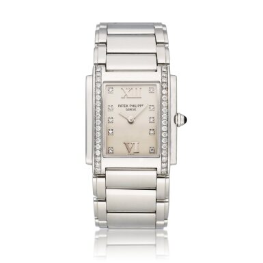 View full screen - View 1 of Lot 61. Reference 4910/10 Twenty-4 | A stainless steel and diamond-set wristwatch with bracelet, Circa 2005.