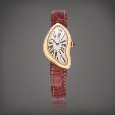 View full screen - View 1 of Lot 97. Crash A limited edition yellow gold wristwatch Made by Cartier, Paris in 1991 | 卡地亞 | Crash 限量版黃金腕錶,1991年由巴黎卡地亞製造.