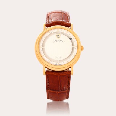 View full screen - View 1 of Lot 153. Jump Hour, Reference 43040/000J-8011 | A yellow gold jumping hour wristwatch | Made in 1995.