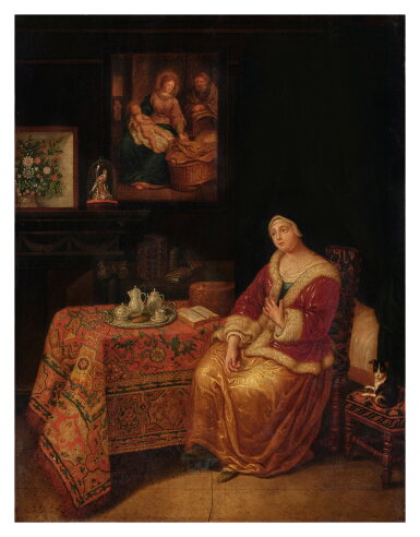 View full screen - View 1 of Lot 325. Woman seated in a domestic interior.