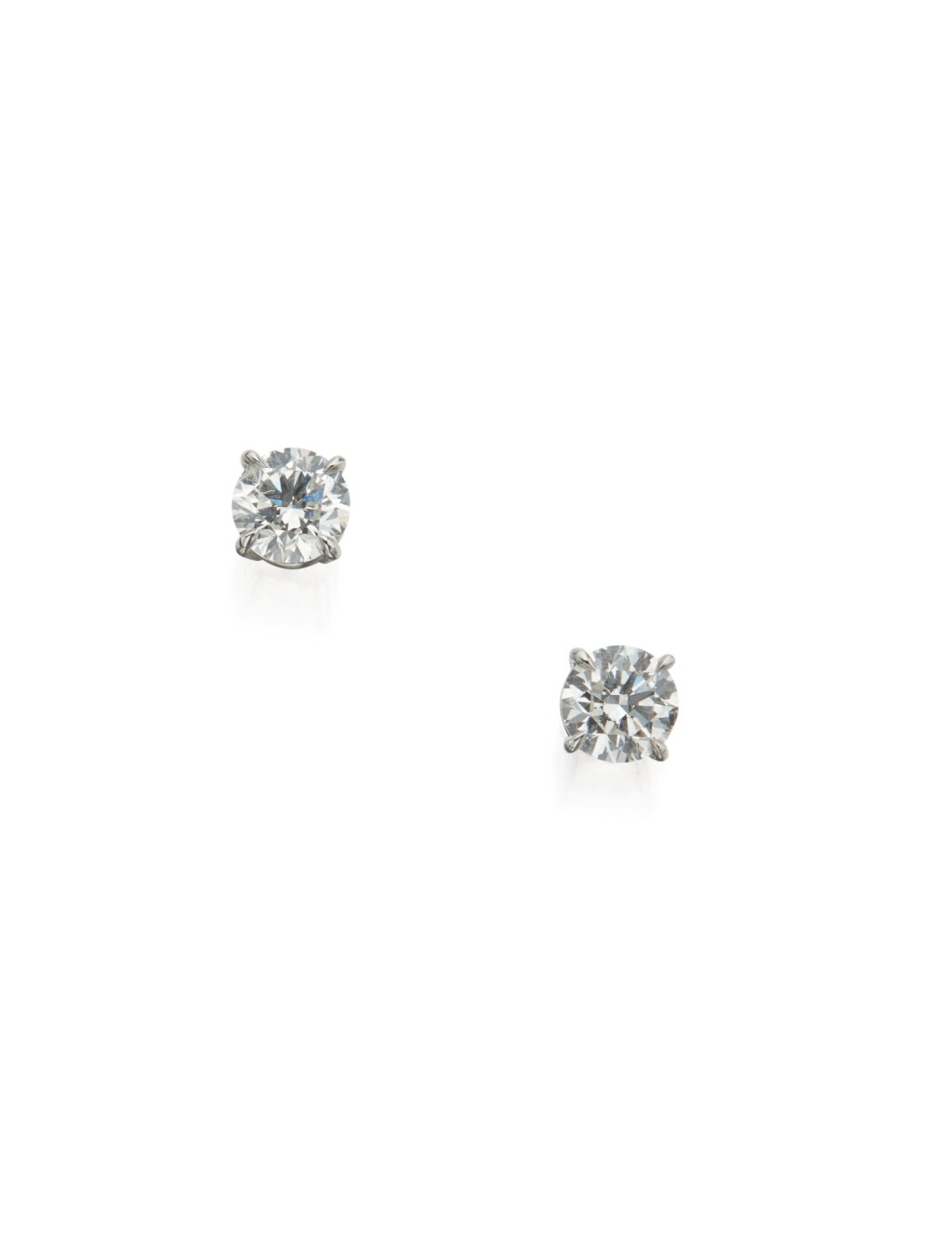 View full screen - View 1 of Lot 102. PAIR OF DIAMOND STUDS.