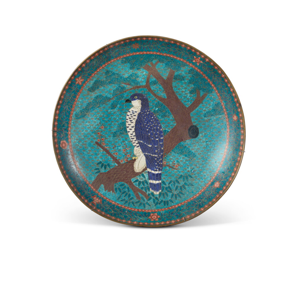 View full screen - View 1 of Lot 7. A Japanese Cloisonné enamel dish, Meiji period, Late 19th Century.