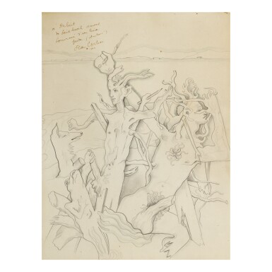 View full screen - View 1 of Lot 89. JEAN COCTEAU | DESSIN SURRÉALISTE (HOMMES-RACINES).