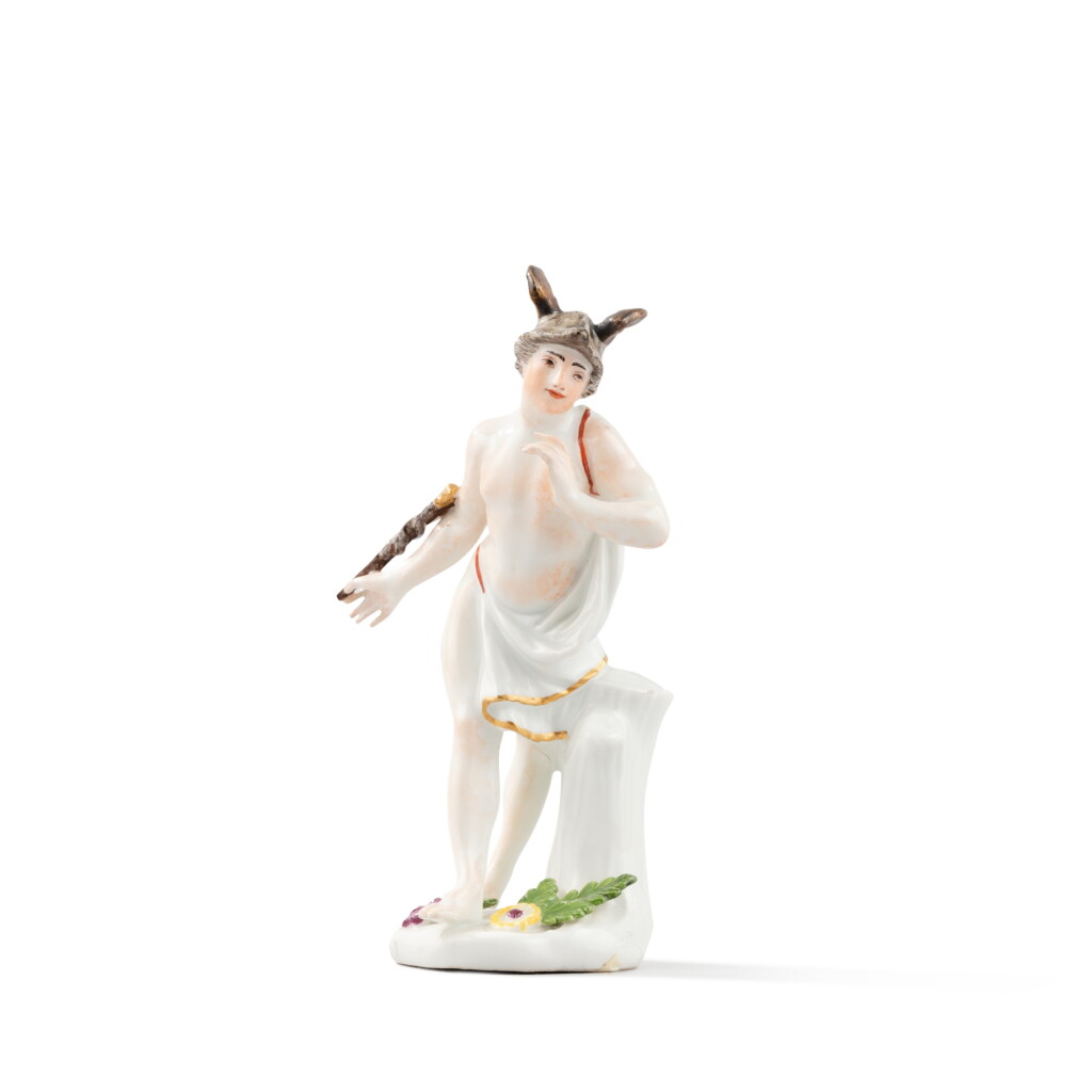 View full screen - View 1 of Lot 1114. A Meissen figure of Mercury, circa 1750 | Mercure en porcelaine de Meissen, vers 1750.