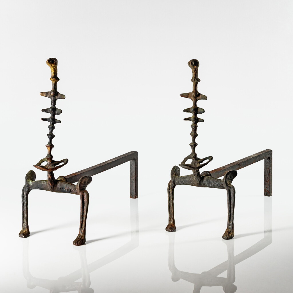View full screen - View 1 of Lot 1. Pair of “Carcasse” Chenets.