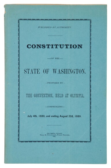 View full screen - View 1 of Lot 248. Washington (State) | The second Washington Constitution.