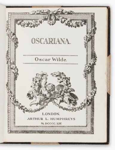 View full screen - View 1 of Lot 432. Wilde, Oscar | "Oscariana" — a book of epigrams .