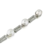 Bracelet perles fines et diamants | Natural pearl and diamond bracelet