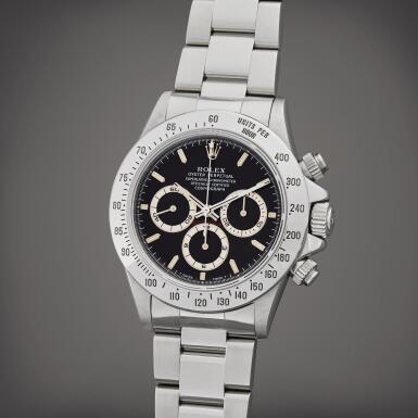 View full screen - View 1 of Lot 99. Reference 16520 'Zenith' Daytona | A stainless steel automatic chronograph wristwatch with bracelet, Circa 1996.