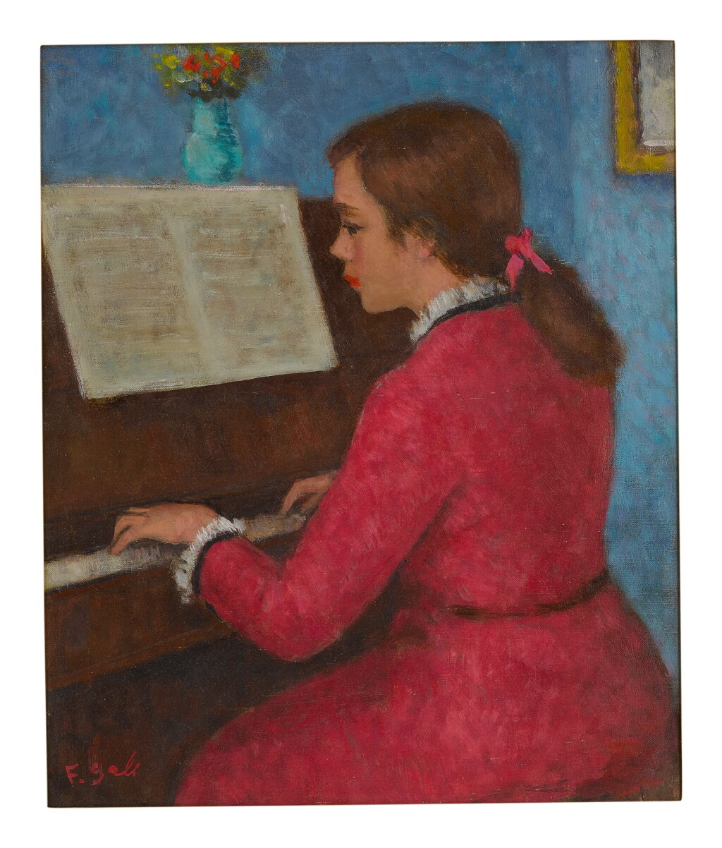 View full screen - View 1 of Lot 23. FRANÇOIS GALL | ELIZABETH-ANNE AU PIANO 'ÉTUDE DE CHOPIN'.